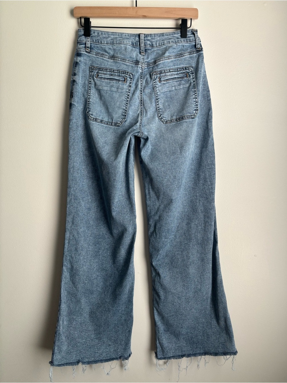 Kut from the Kloth Meg Wide Leg Jeans Size 2 High Rise Raw Hem Lyocell Stretch - Picture 7 of 15